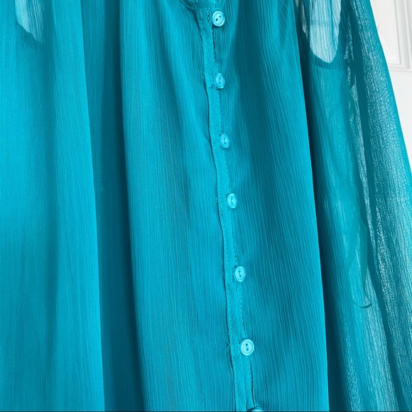 Studio by YDE | Teal Sheer Sleeveless Top - Picture 3 of 12